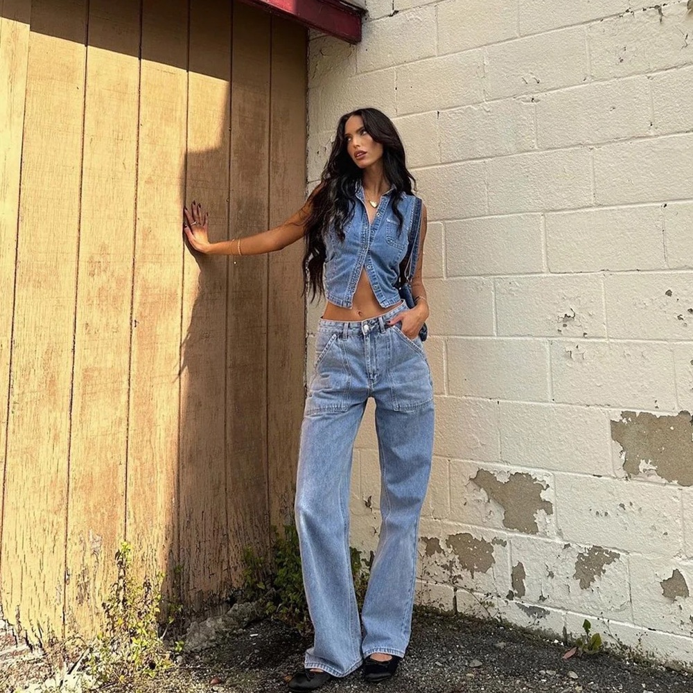 Montana Wide Leg Jeans (Blue)